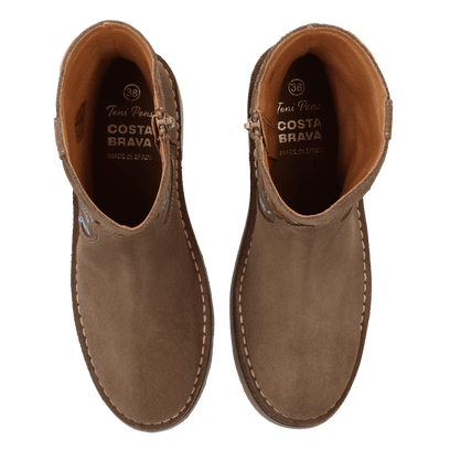 Monells Dames Boots Suede Taupe