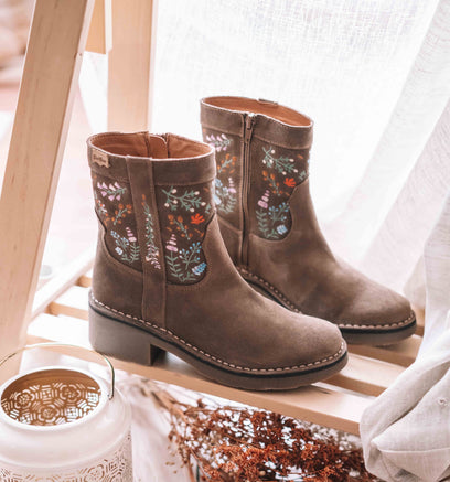 Monells Dames Boots Suede Taupe