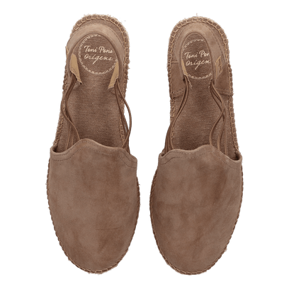 Nuria Suede Dames Espadrilles Taupe