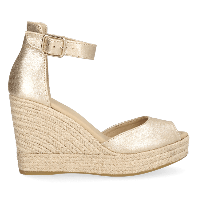 Otile Dames Espadrilles Leer Champagne
