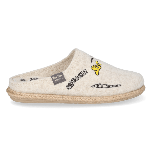 Snoopy Dames Pantoffels Vilt Cru Snoopy Dames Pantoffels Vilt Cru
