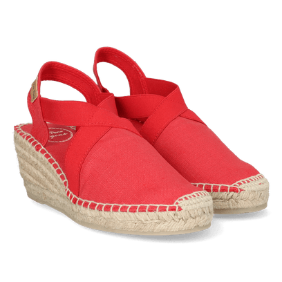 Ter Linnen Dames Espadrilles Vermell