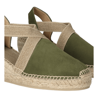 Tona Suede Dames Espadrilles Caqui