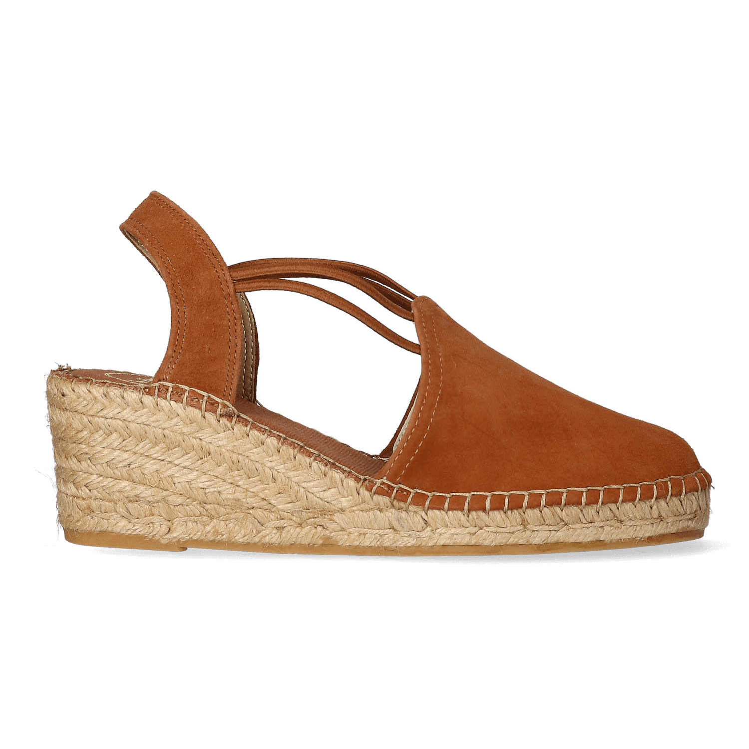 Tremp Suede Dames Espadrilles Cognac