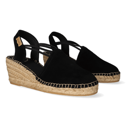 Tremp Suede Dames Espadrilles Negre