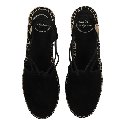 Tremp Suede Dames Espadrilles Negre