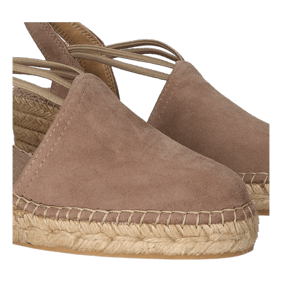 Tremp Suede Dames Espadrilles Taupe