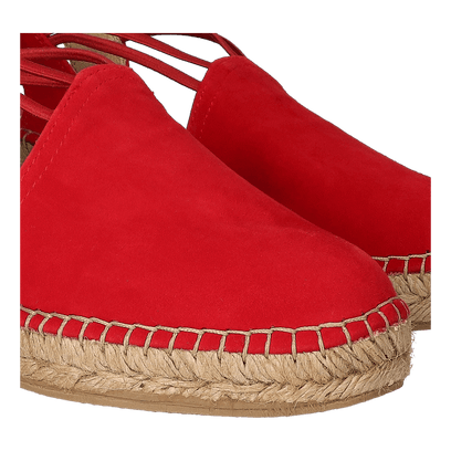 Tremp Suede Dames Espadrilles Vermell