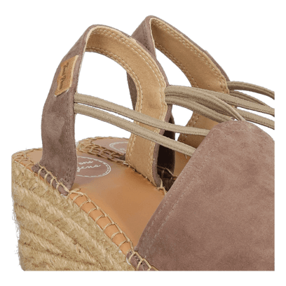 Tremp Suede Dames Espadrilles Taupe