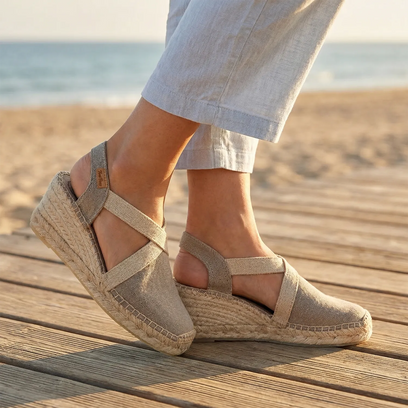 Terra-V Canvas Dames Espadrilles Pedra Vintage