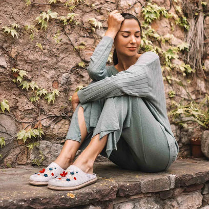 Deli-EF Dames Pantoffels Vilt Tulipa