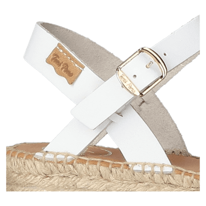 Esther Leren Dames Espadrilles Blanc