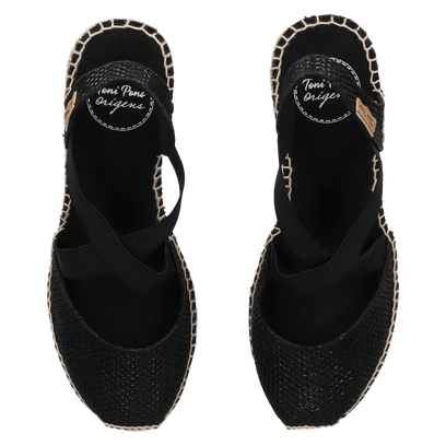 Silvia-S Dames Espadrilles Negre