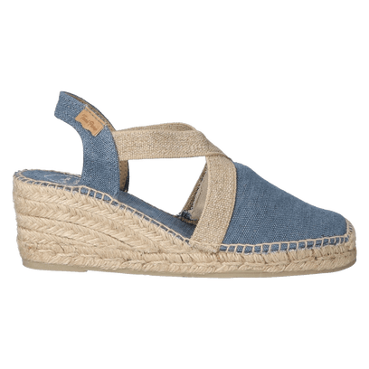 Terra-V Dames Espadrilles Blau Vintage
