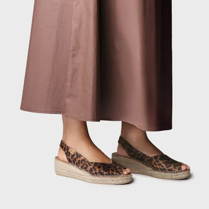 Bernia-P Dames Espadrilles Leer Leo