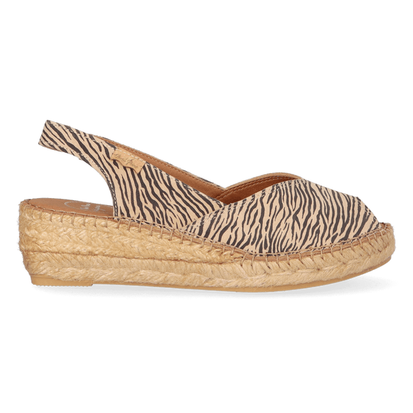 Bernia-ZB Dames Espadrilles Leer Zebra
