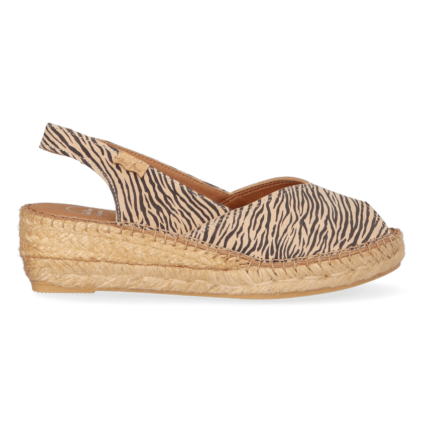 Bernia-ZB Dames Espadrilles Leer Zebra