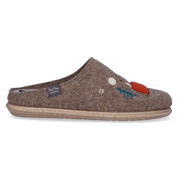 Charlie Heren Pantoffels Vilt Beige