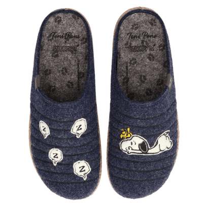 Charlie Heren Pantoffels Vilt Blau