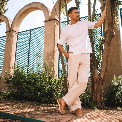 Damasc Heren Espadrilles Raffia Cuiro