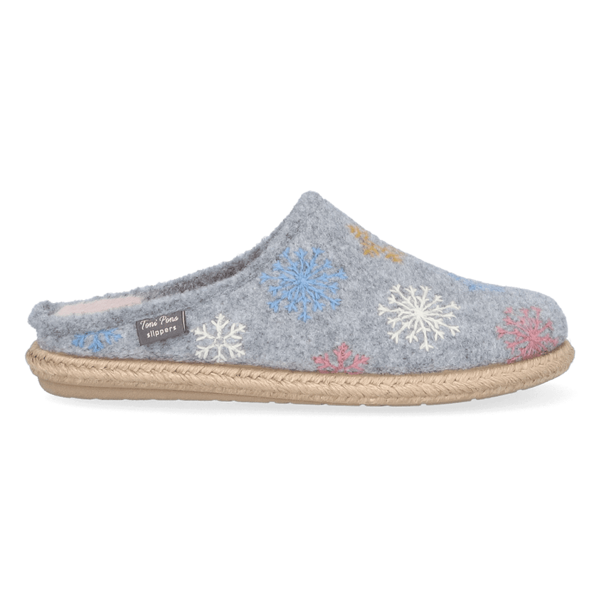 Deli-CP Dames Pantoffels Vilt Gris