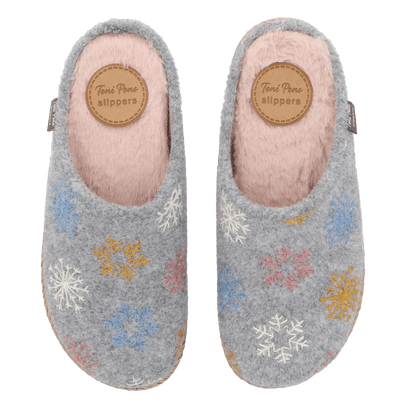 Deli-CP Dames Pantoffels Vilt Gris