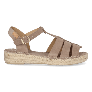 Elena Dames Espadrilles Suede Taupe