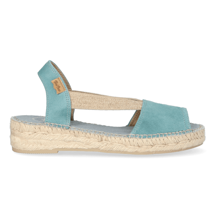 Ella Dames Espadrilles Suede Aqua