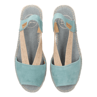 Ella Dames Espadrilles Suede Aqua