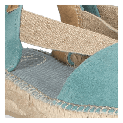Ella Dames Espadrilles Suede Aqua