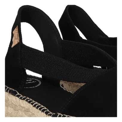Ella Dames Espadrilles Suede Negre