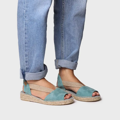Ella Dames Espadrilles Suede Aqua