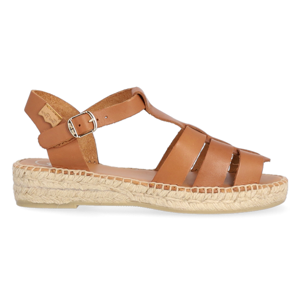 Emma Dames Espadrilles Leer Nougat