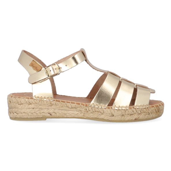 Emma Dames Espadrilles Leer Plati
