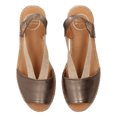 Etna Leren Dames Espadrilles Bronze