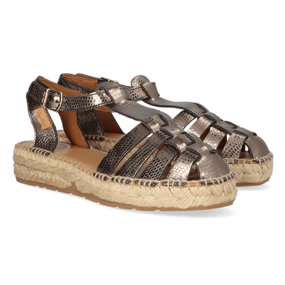 Evian-CA Dames Espadrilles Leer Plom