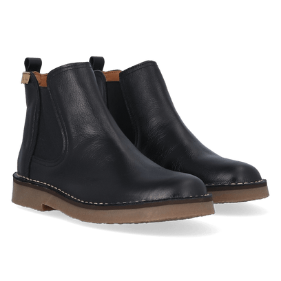 Isa-PO Dames Chelsea Boots Leer Negre