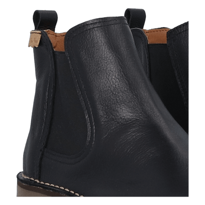 Isa-PO Dames Chelsea Boots Leer Negre