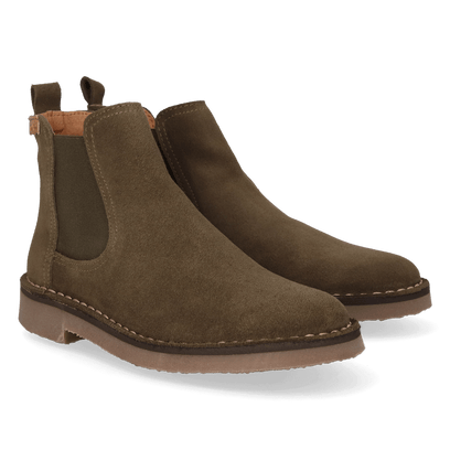 Isa-SY Dames Chelsea Boots Suede Caqui