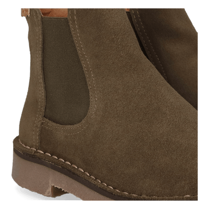Isa-SY Dames Chelsea Boots Suede Caqui