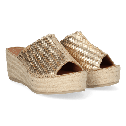 Isolda Dames Espadrilles Leer Plati