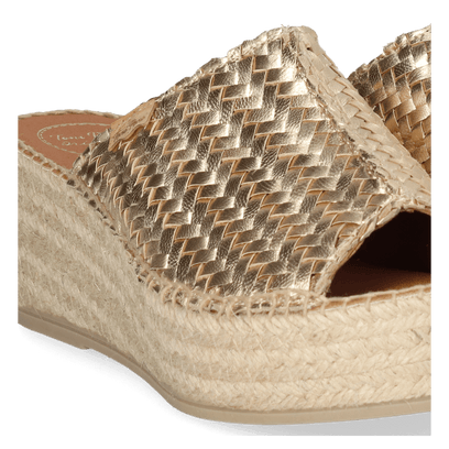 Isolda Dames Espadrilles Leer Plati