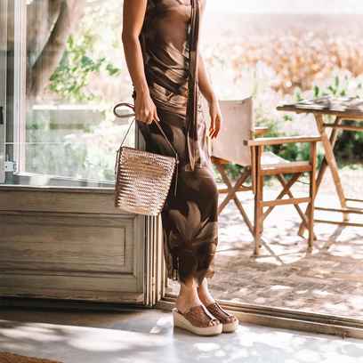 Isolda Dames Espadrilles Leer Cuiro