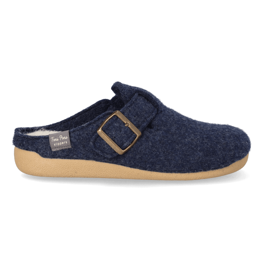 Mima-FP Dames Pantoffels Vilt Blau