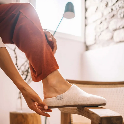 Mona-FR Dames Pantoffels Gerecycled Vilt Cru