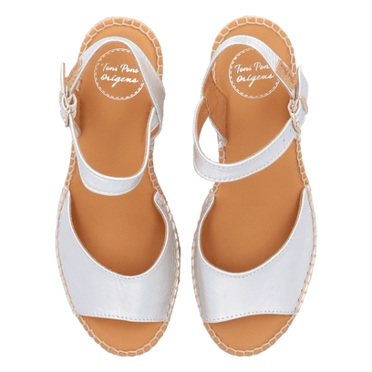 Sia-P Leren Dames Espadrilles Plata