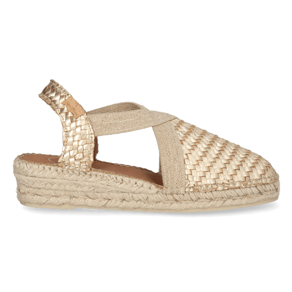Siracusa Dames Espadrilles Leer Plati