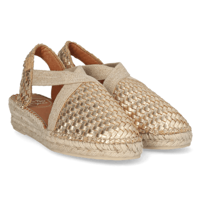 Siracusa Dames Espadrilles Leer Plati