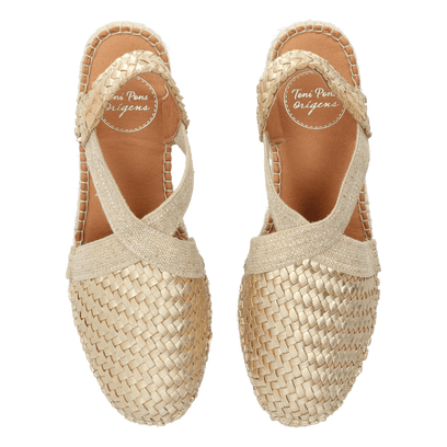 Siracusa Dames Espadrilles Leer Plati