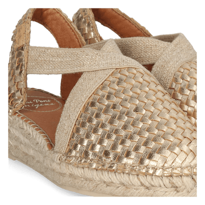 Siracusa Dames Espadrilles Leer Plati